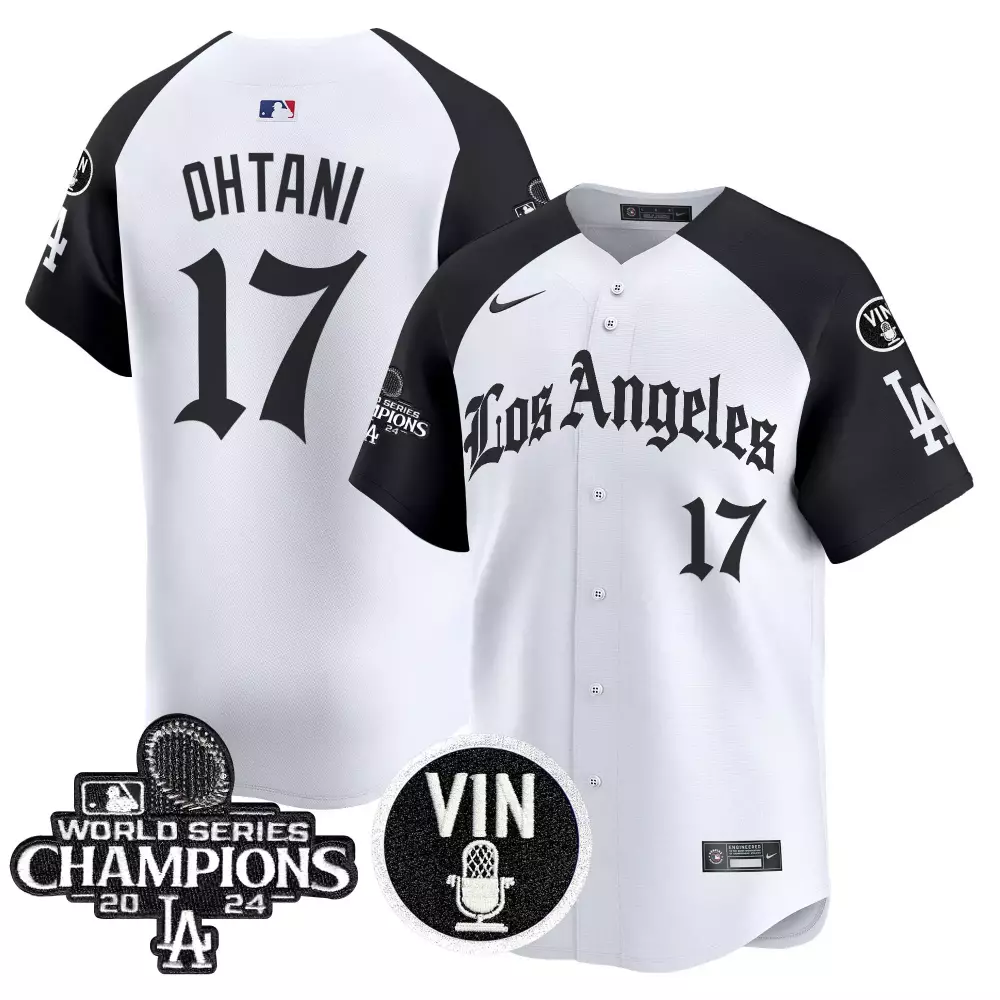 Shohei Ohtani 17 Jersey White Los Angeles Dodgers World Series Champions 2024 Vin
