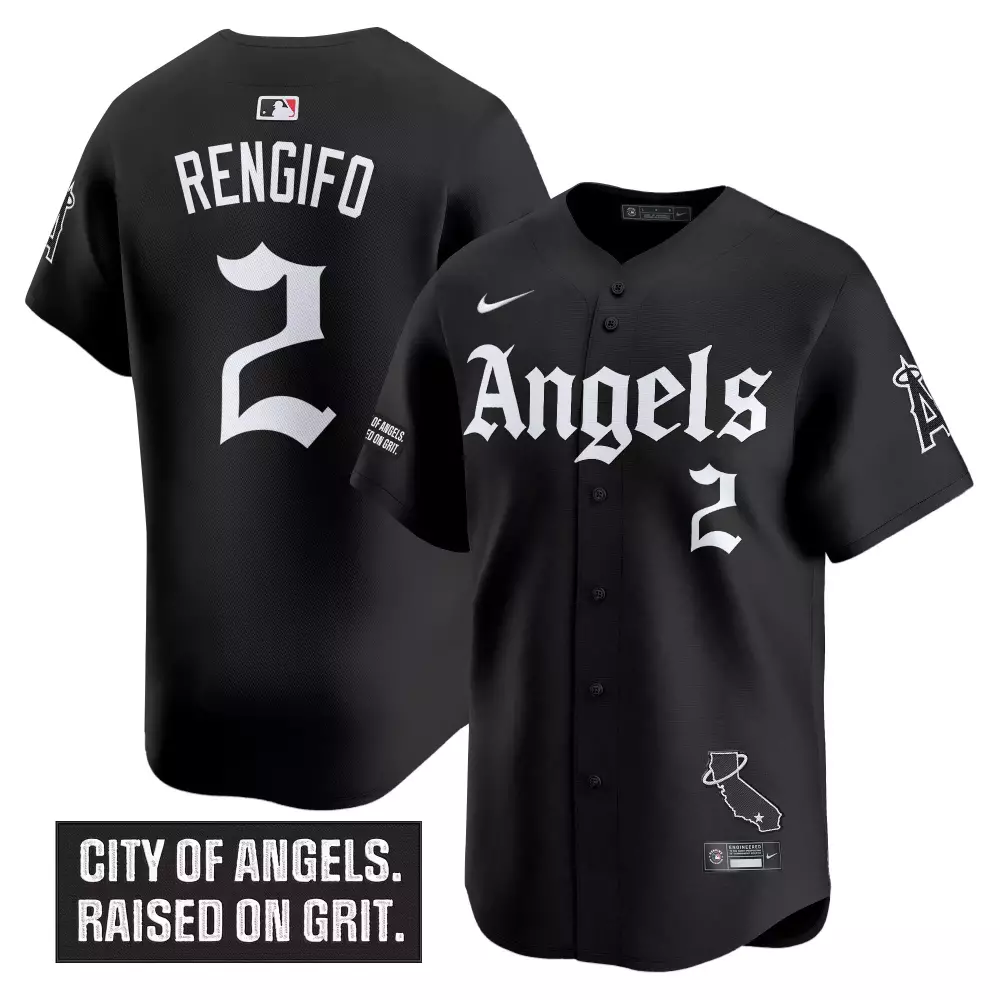 Rengifo City 2 Angels Jersey Black Of California Outline Men White Vapor Embroidered