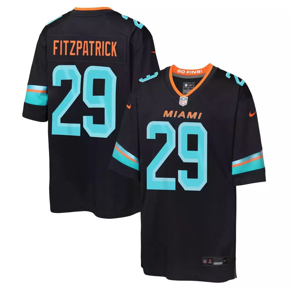 Undefeated Aqua 29 Miami Jersey Black Men Orange All Stitched Vapor