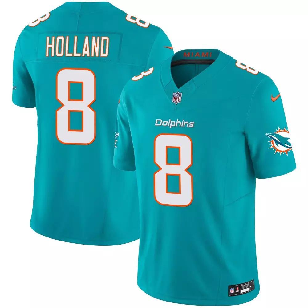 Undefeated Aqua 8 Dolphins Jersey Teal Men Replica Orange White All Stitched Vapor