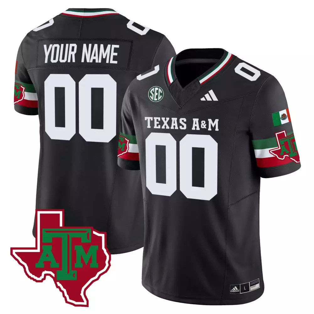 Custom Texas A&m Jersey Black Men White Green Maroon Vapor All Stitched