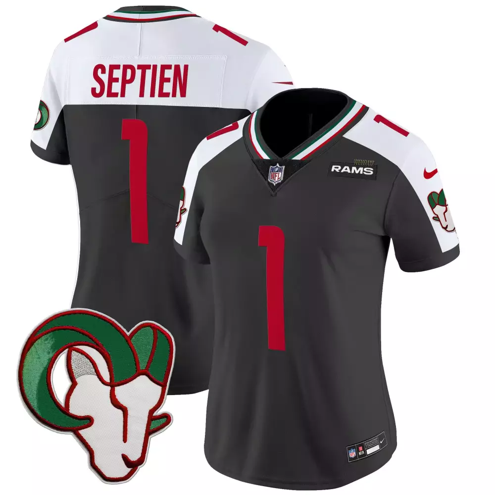 Rafael Septien 1 Rams Jersey Gray Men Standard Alternate Red White Green Vapor Limited