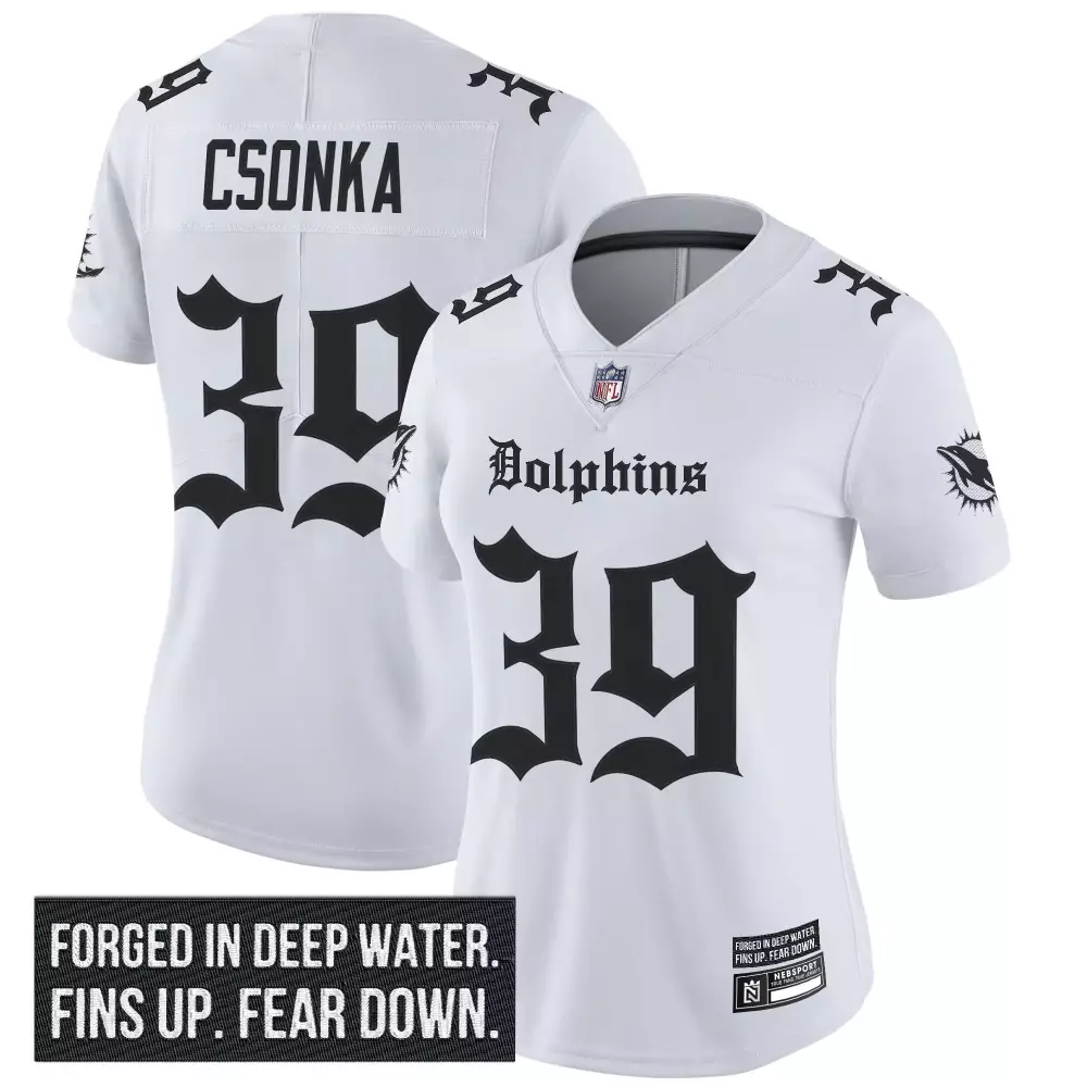 Anderson Deep 39 Dolphins Jersey White Forged In Water Women Player Black Vapor Embroidered