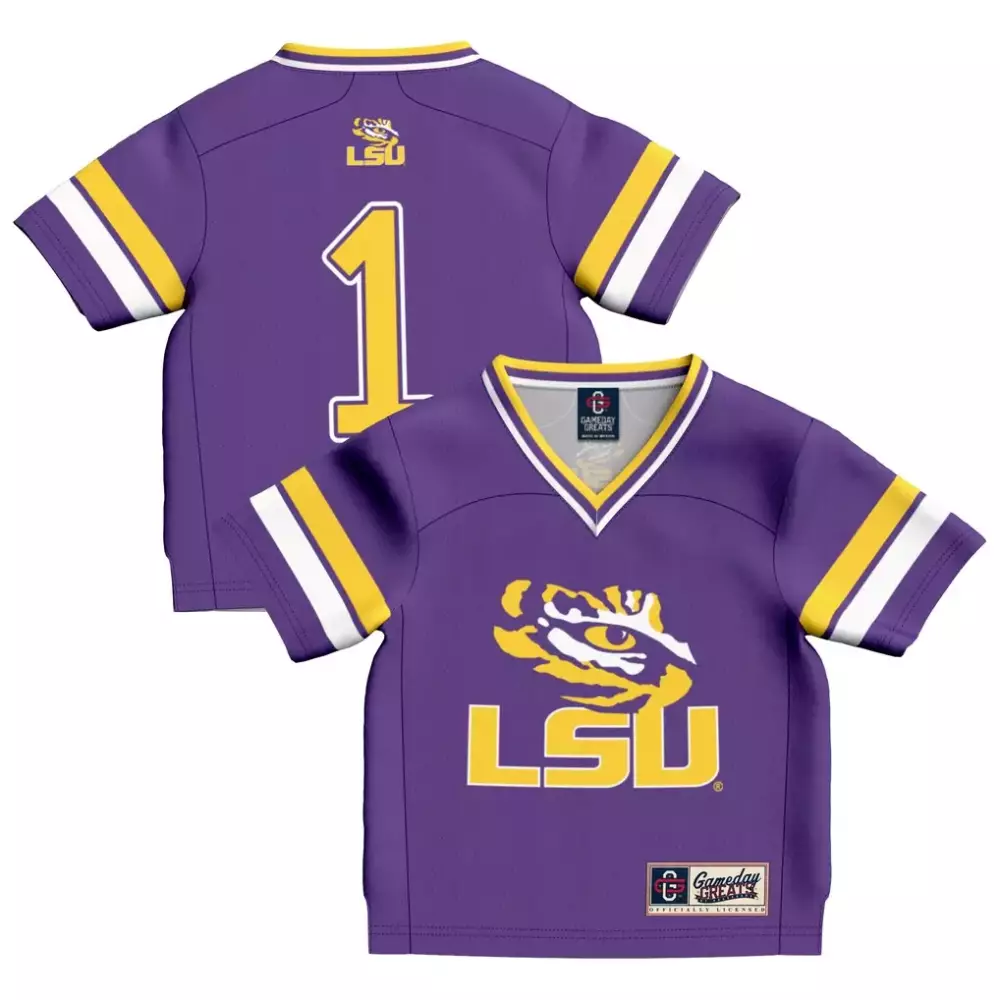 Custom Lsu Tigers 1 Jersey Purple Gameday Greats Kids Yellow White Fashion