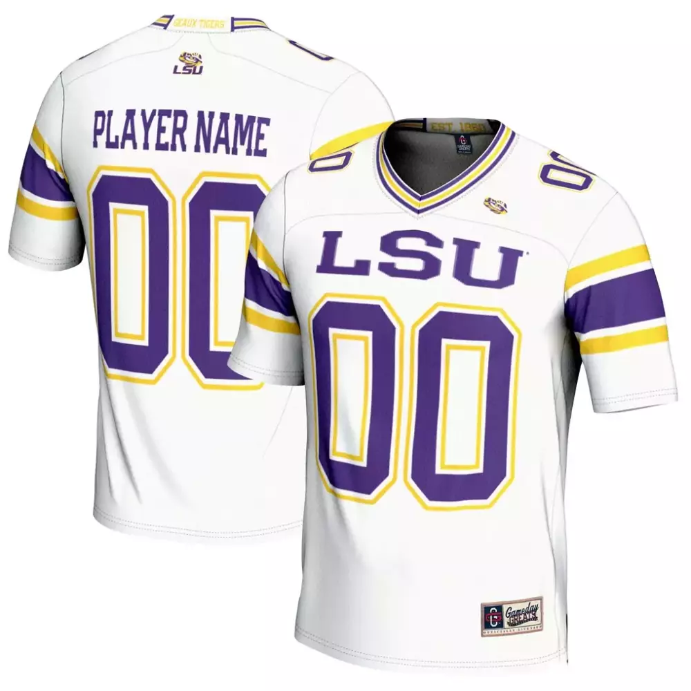 Lsu Jersey White Men Purple Yellow Gameday