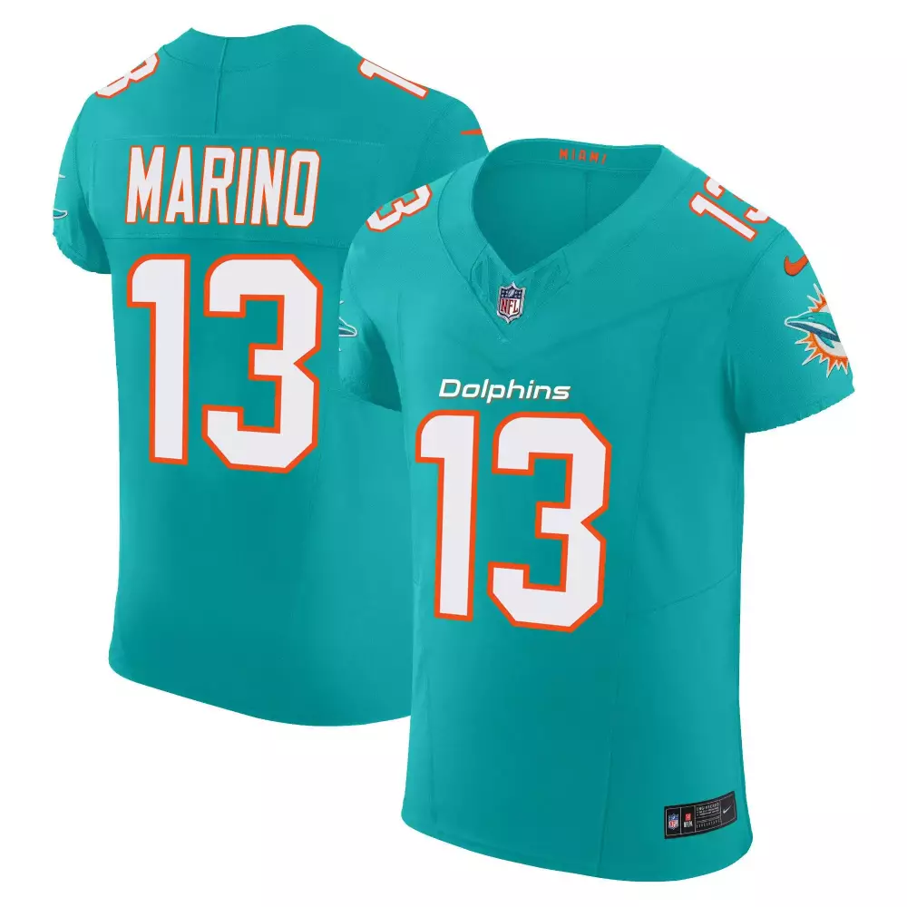 Dan Marino 13 Dolphins Jersey Aqua Men Standard Orange White Vapor Elite All Stitched