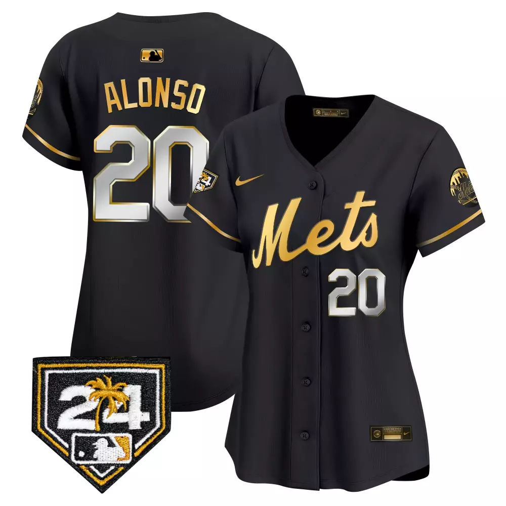 Pete Alonso 20 Mets Jersey Black 2021 Palm Tree Men Gold Silver Vapor Premier Limited