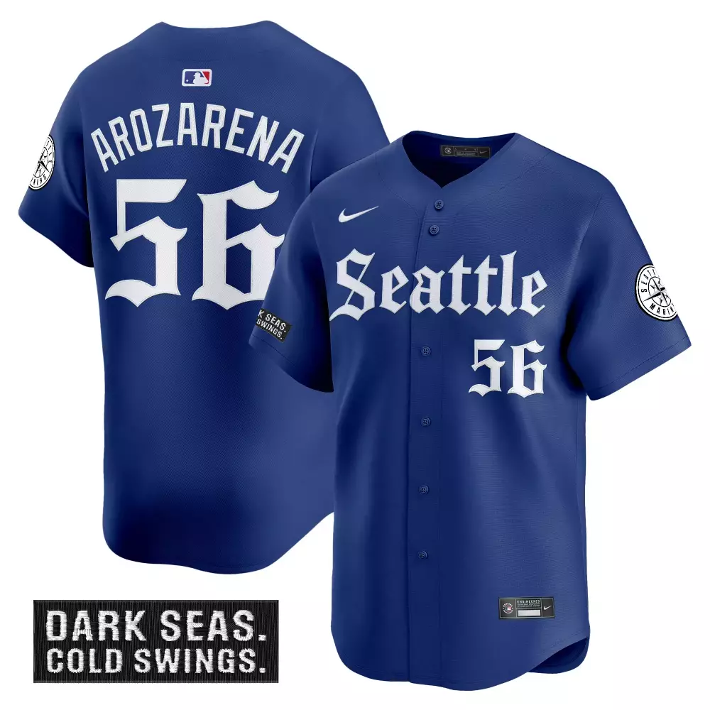Anderson Deep 56 Seattle Mariners Jersey Royal Blue Dark Seas Swings. Men Button Down