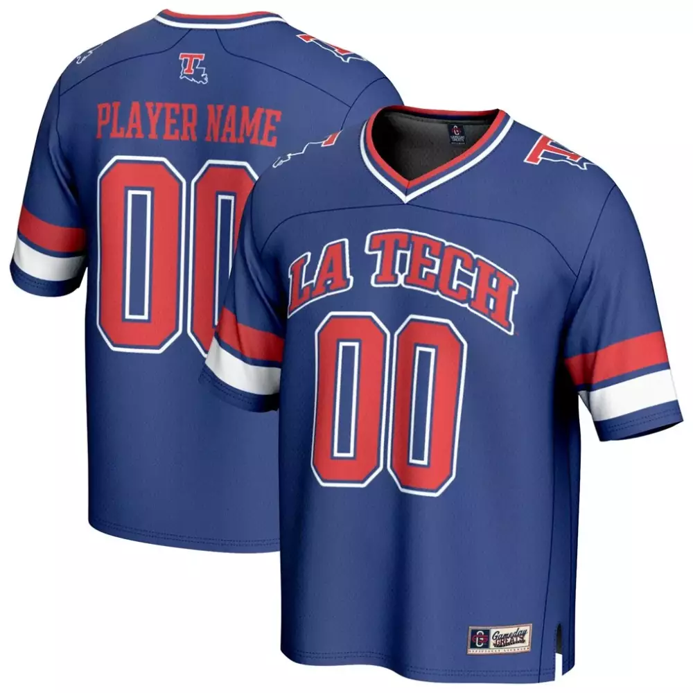 LA Tech Jersey Blue Men Red White Gameday Fashion
