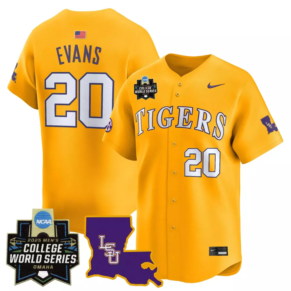 Evans College 20 Lsu Tigers Jersey Gold Men Purple Vapor Stitched