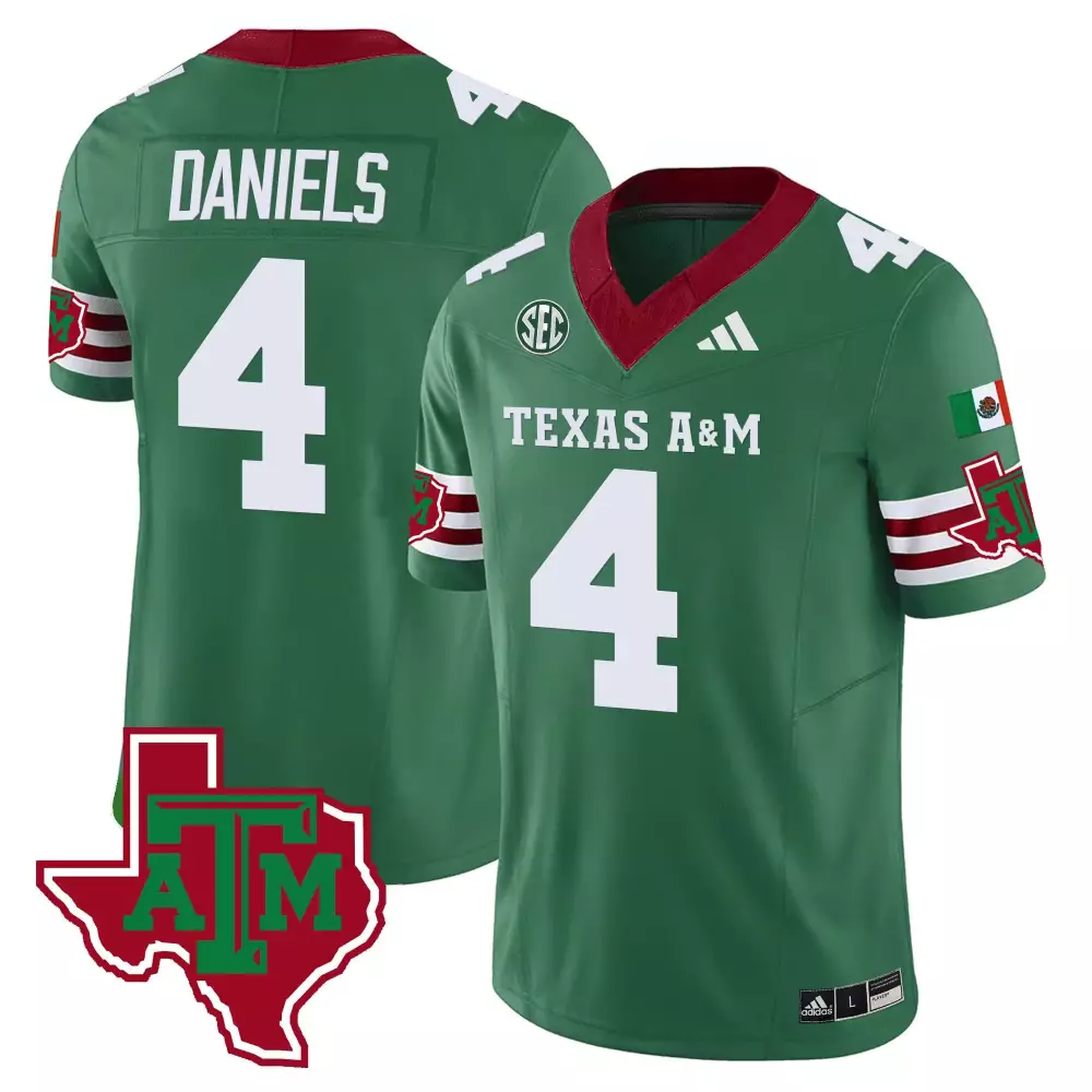 Amari Daniels 4 Texas A&m Jersey Green Mexico Flag Maroon White Vapor All Stitched