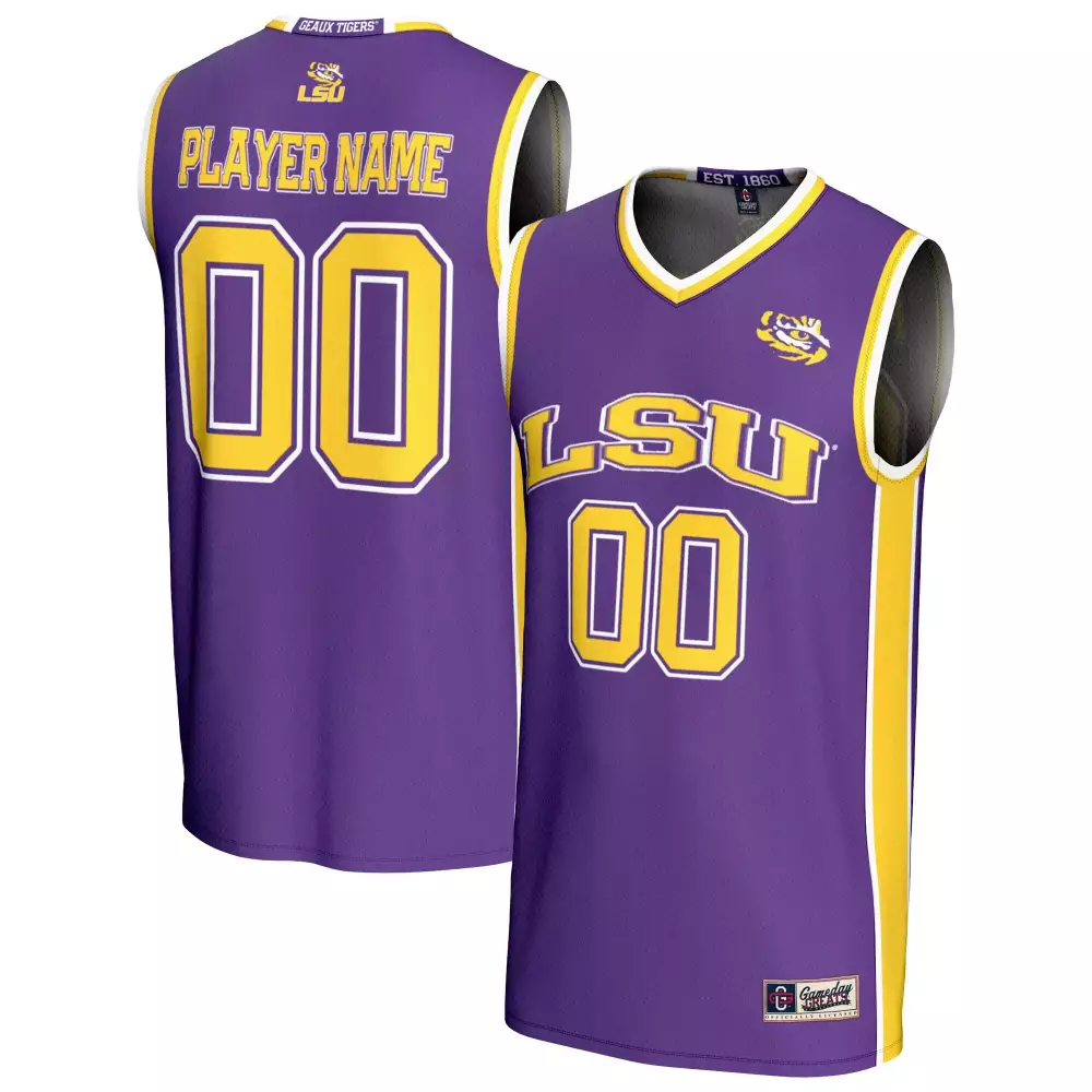 Lsu Tigers Jersey Purple Yellow All Stitched Vapor
