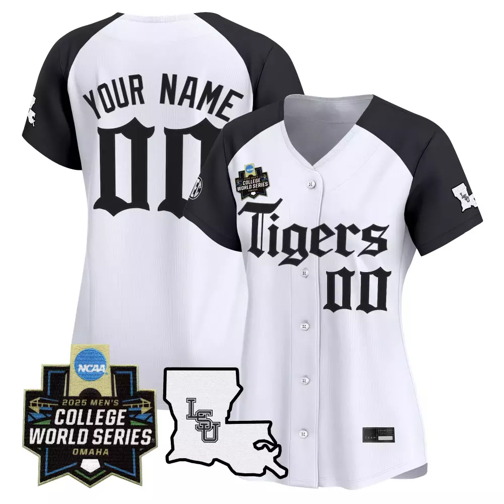 Custom Tigers Jersey White Men Black Vapor Embroidered