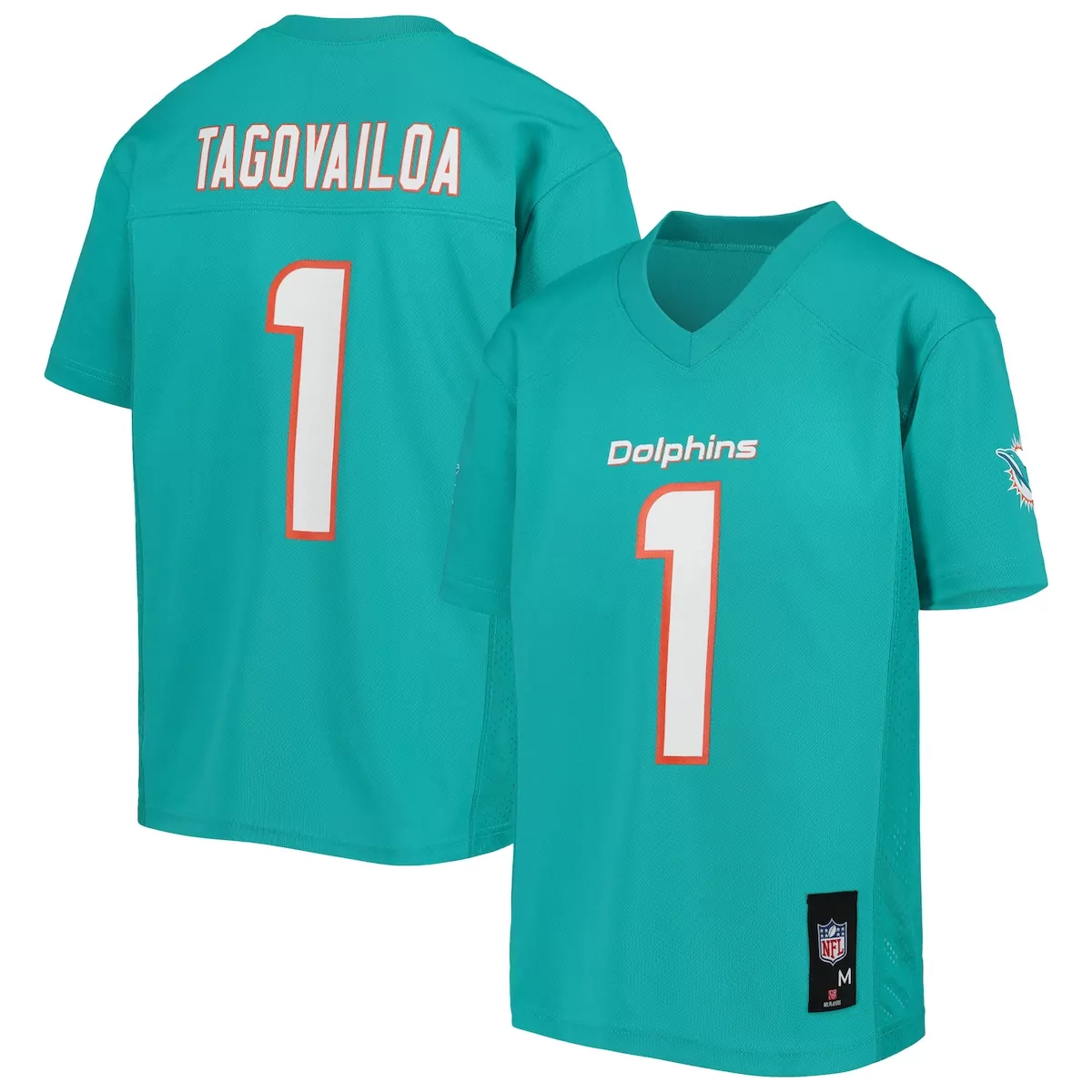 Tua Tagovailoa 1 Dolphins Jersey Teal Men Replica Orange White
