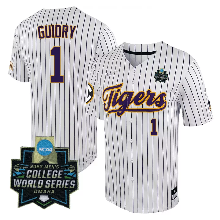 Guidry 1 Tigers Jersey White Men Purple Yellow All Stitched Vapor