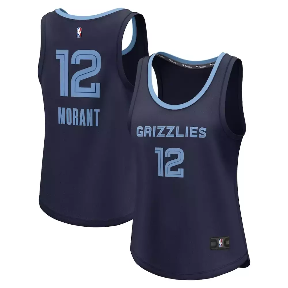 Ja Morant 12 Grizzlies Jersey Navy Men Light Blue Icon