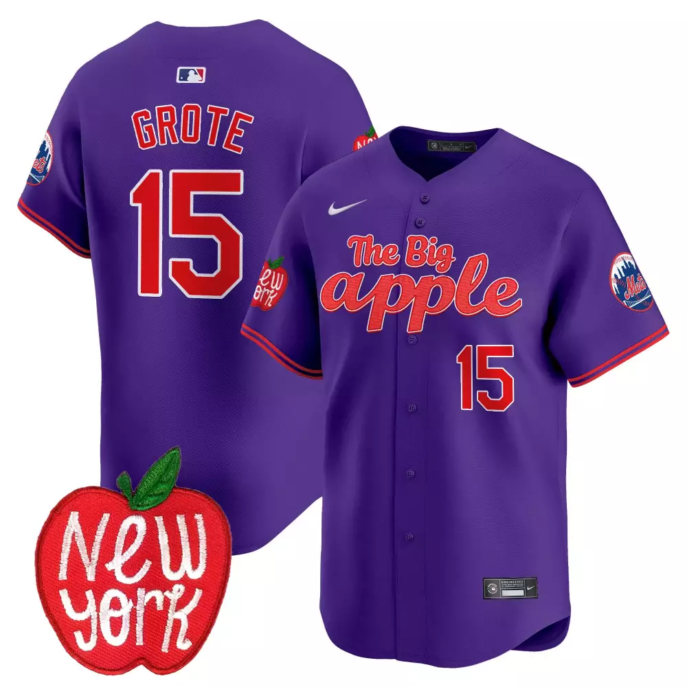 Jerry Grote 15 New York Mets Jersey Purple City Connect 2023 Men Alternate Custom Design