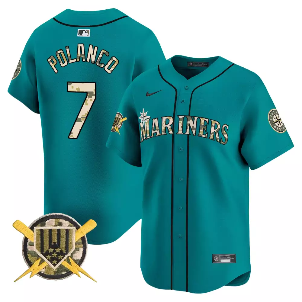Jorge Polanco 7 Mariners Jersey Teal City Connect Men Custom Design Black Vapor Premier