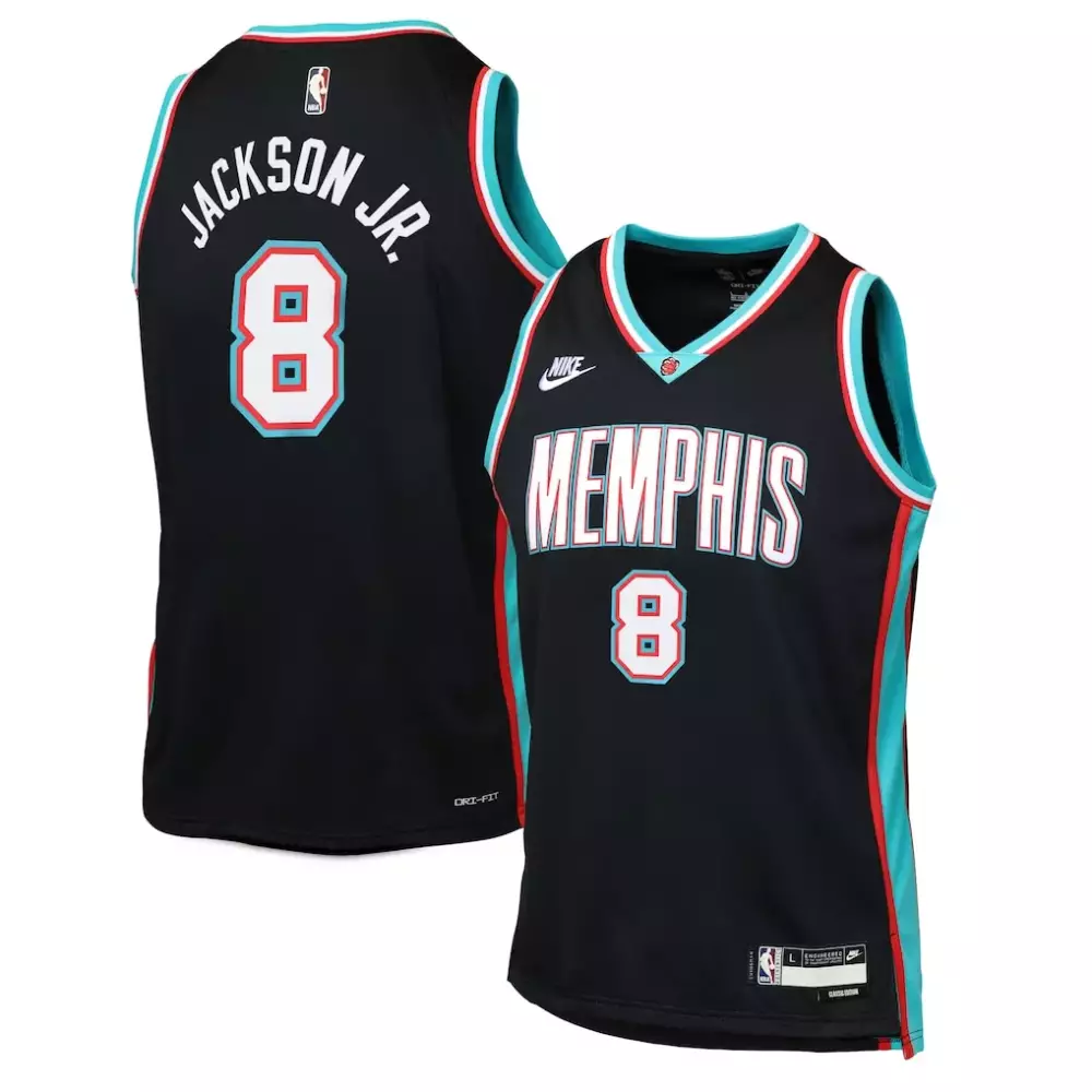 Jaren Jackson 8 Memphis Grizzlies Jersey Black Men Aqua Red White Swingman Classic