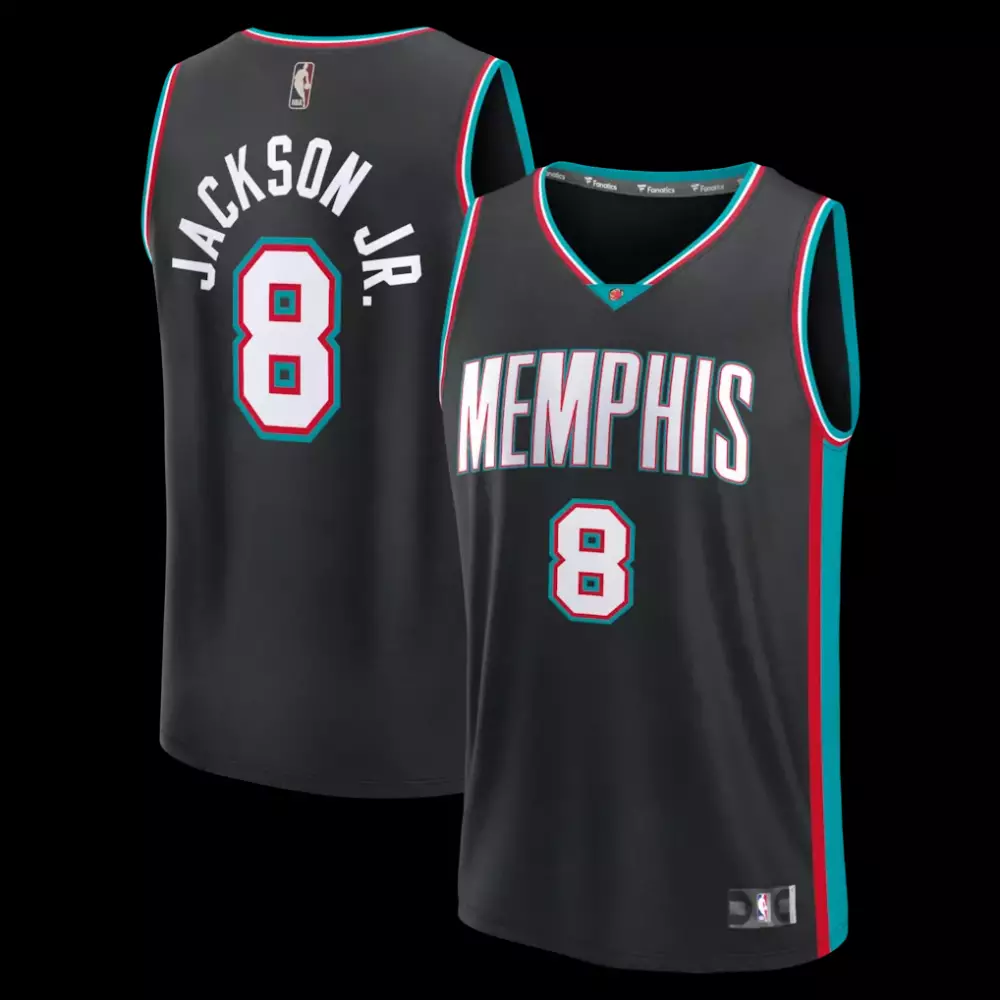 Jaren Jackson 8 Memphis Grizzlies Jersey Black Men Teal Red Classic