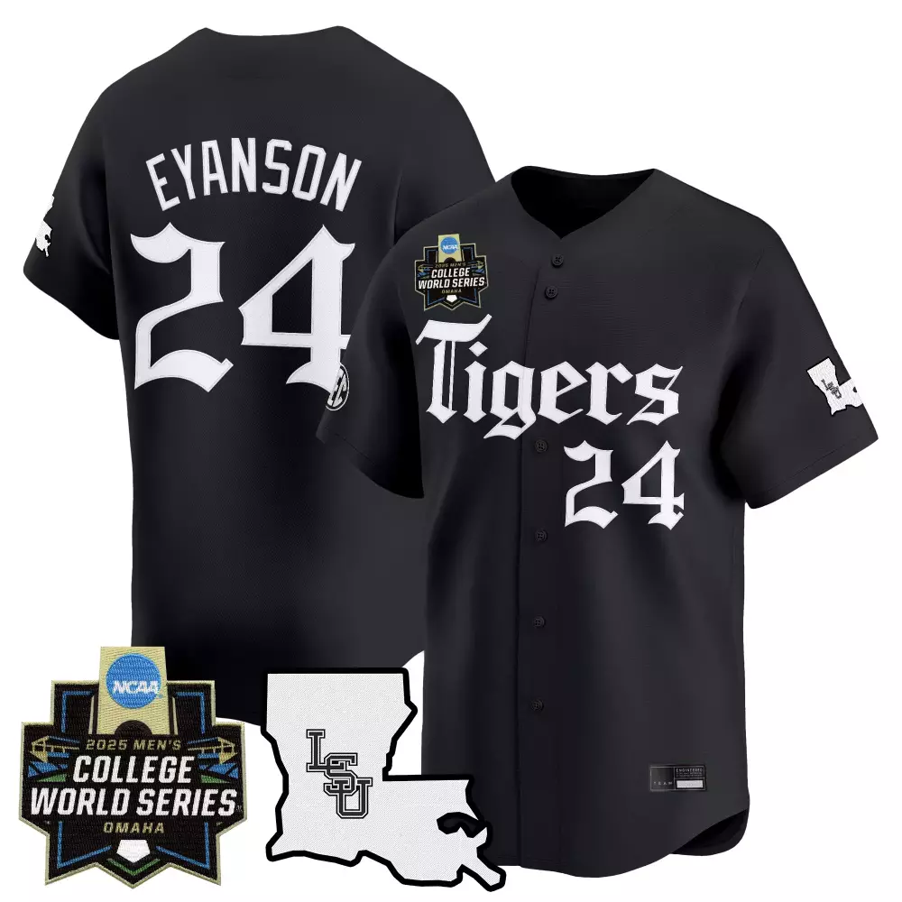 Eyanson College 24 Lsu Tigers Jersey Black 2025 Men's World Series Men White Vapor