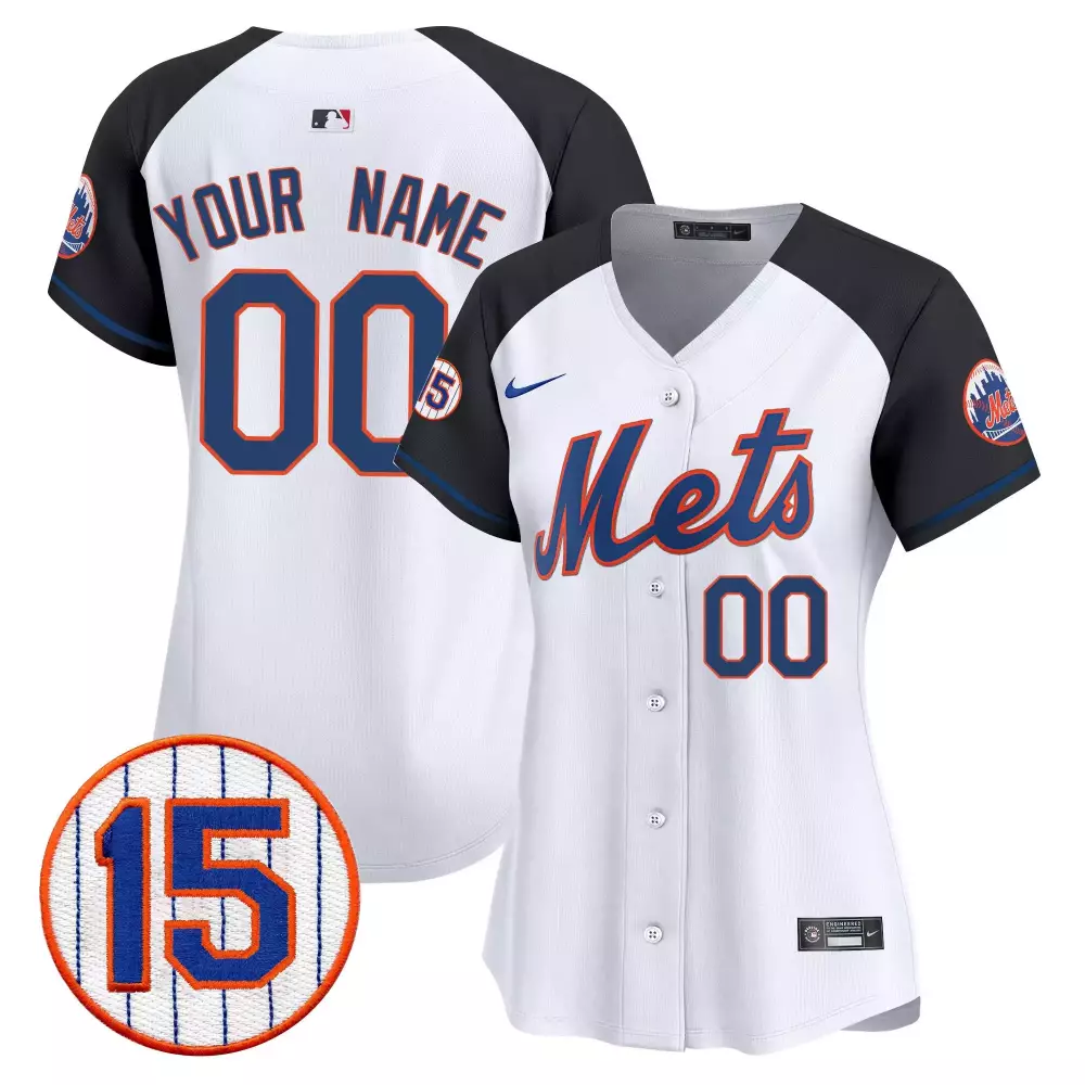 Custom Mets Jersey White Blue Orange Black Alternate Vapor Premier Limited All Stitched