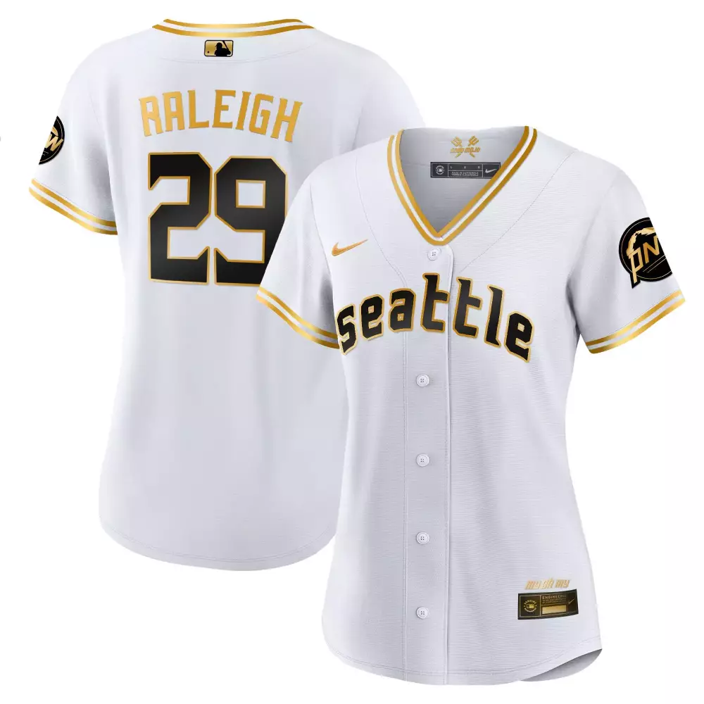 Cal Raleigh 29 Seattle Mariners Jersey White City Connect Authentic Collection Men