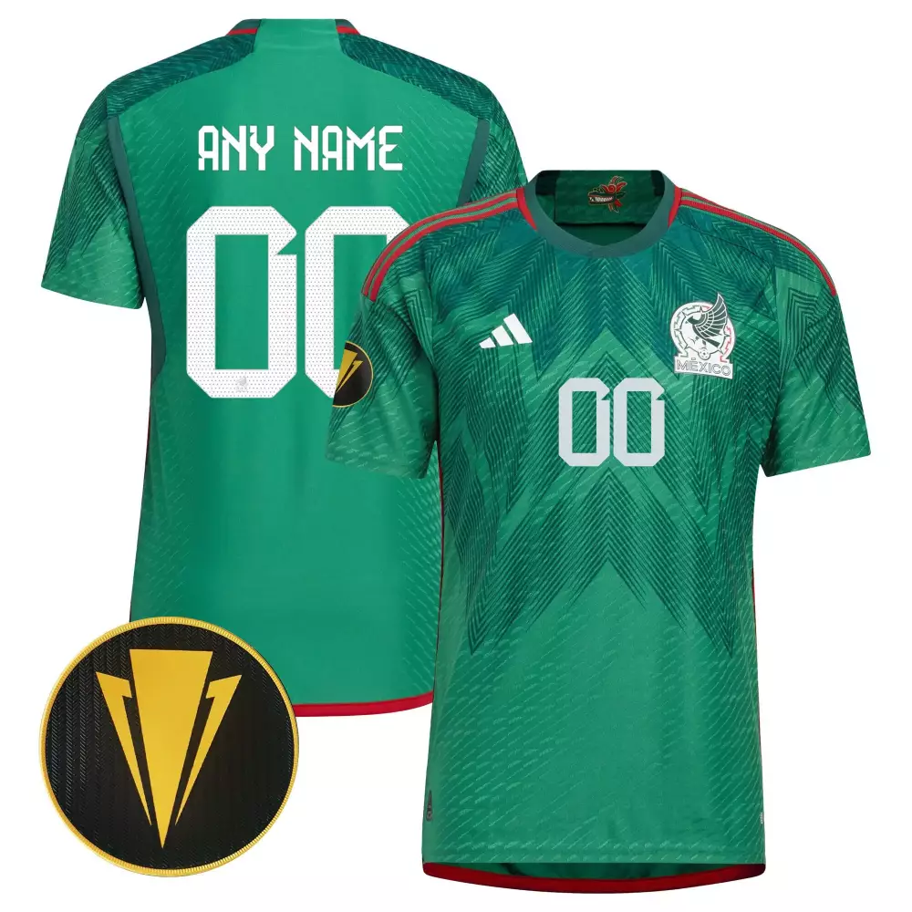 Mexico Jersey Green Emblem Custom Design Red White All Stitched Vapor Limited