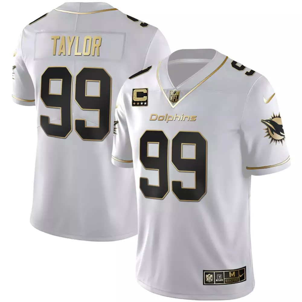 Jason Taylor 99 Dolphins Jersey White Men Alternate Black Gold All Stitched Vapor