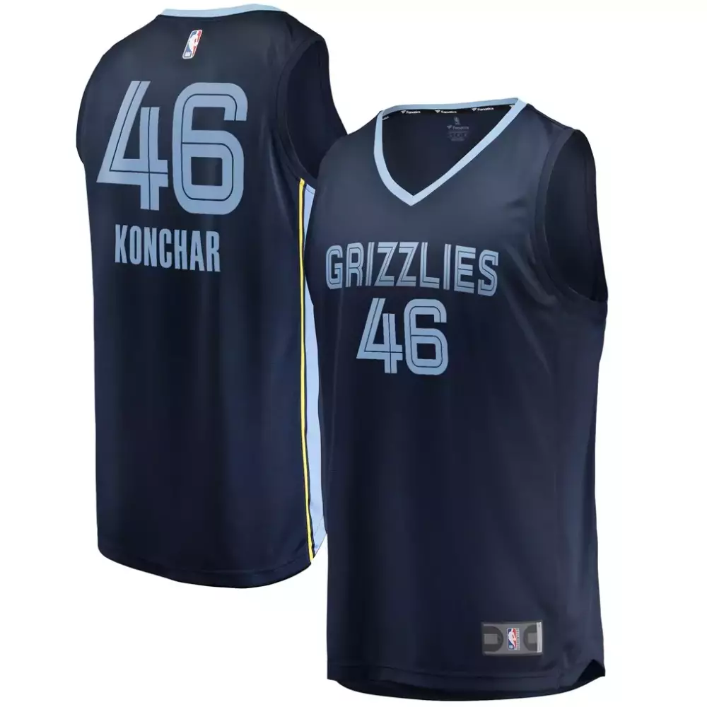 John Konchar 46 Grizzlies Jersey Navy Blue Men Light Yellow Replica Icon