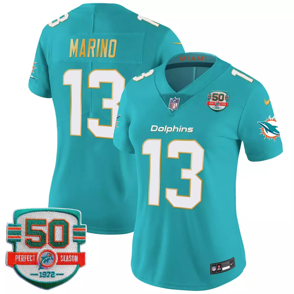 Dan Marino 13 Dolphins Jersey Aqua Women Authentic White Orange Vapor Limited All