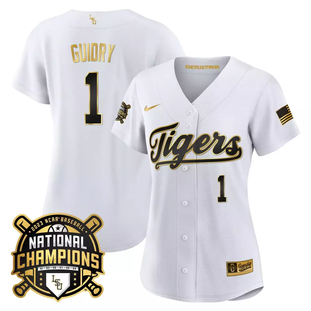 Weylin Guidry 1 Lsu Tigers Jersey White National Champions 2023 Baseball Men Black