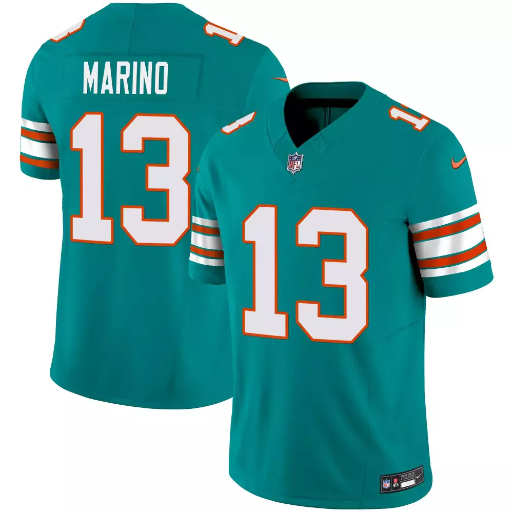 Undefeated Aqua 13 Miami Dolphins Jersey Teal Men Orange White All Stitched Vapor