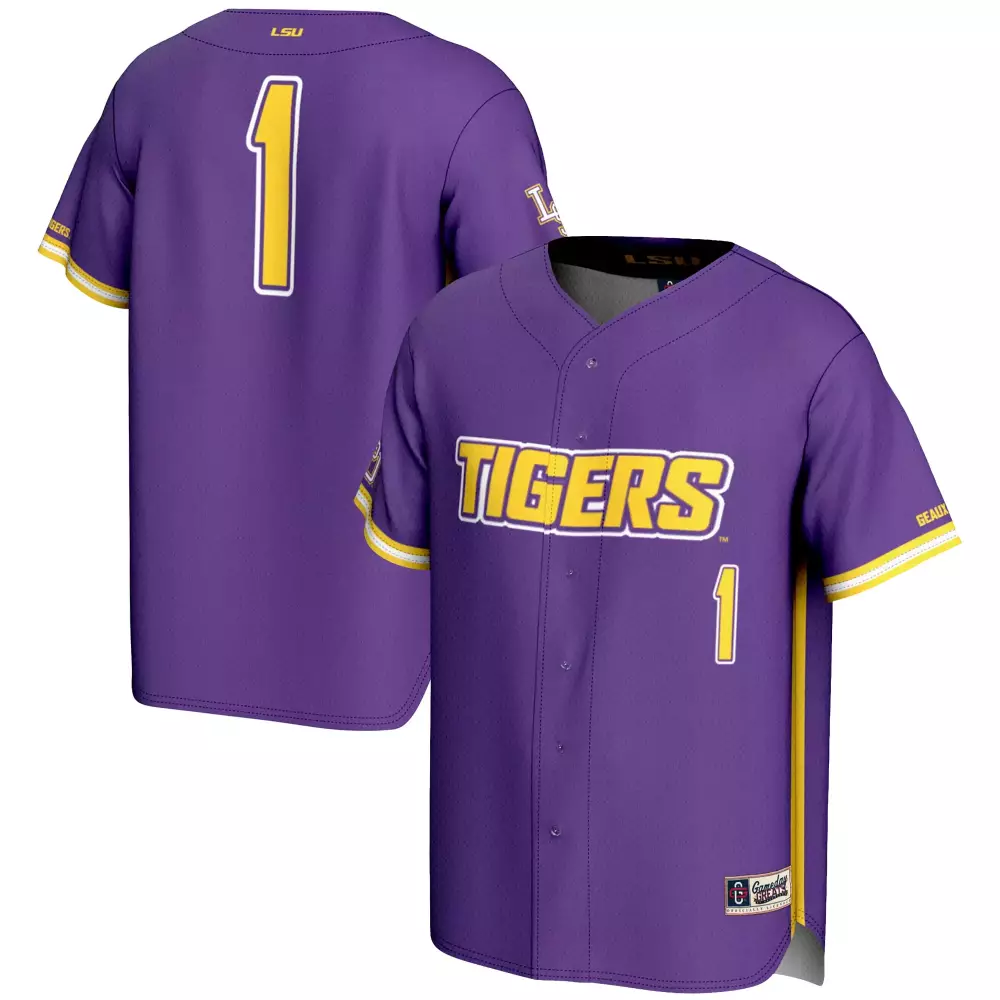 Lsu Tigers 1 Jersey Purple Geaux Men Yellow White All Stitched Vapor