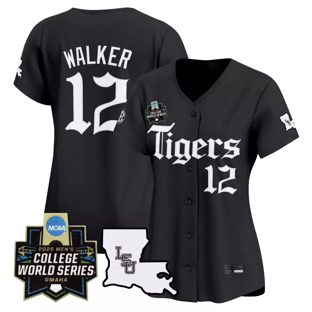 Walker College 12 Lsu Tigers Jersey Black 2025 Men's World Series Men White Vapor