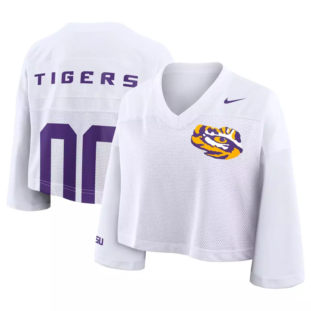 Tigers Lsu Jersey White Women Purple Gold All Stitched Vapor