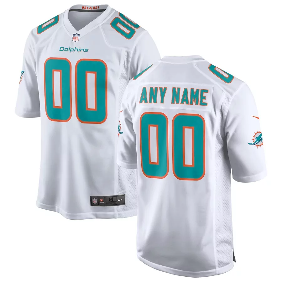 Miami Dolphins Jersey White Men Aqua Orange All Stitched Vapor
