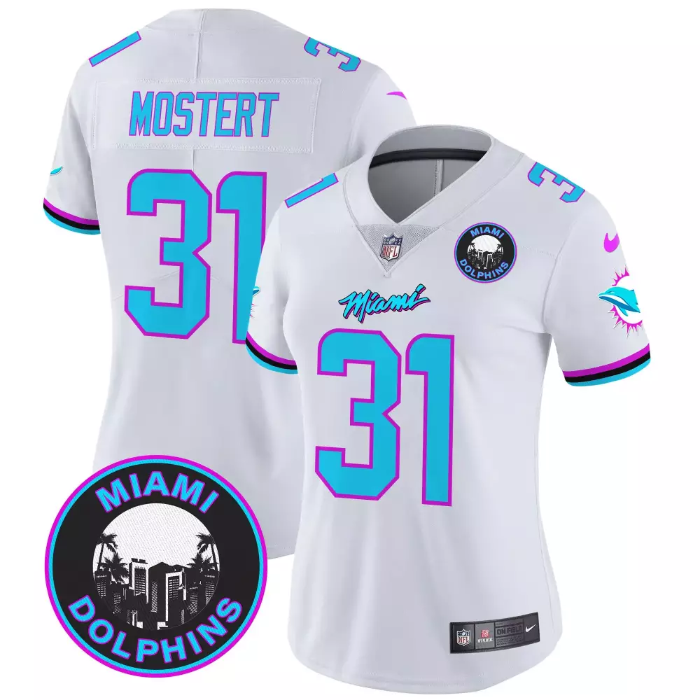 Raheem Mostert 31 Miami Dolphins Jersey White Aqua Turquoise Special Edition Women