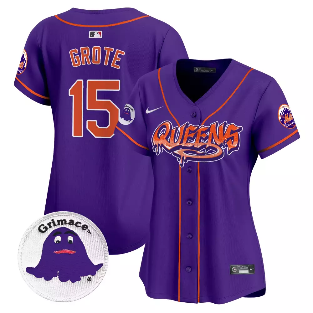 Jerry Grote 15 New York Mets Jersey Purple Grimace Men Button-down Alternate Orange