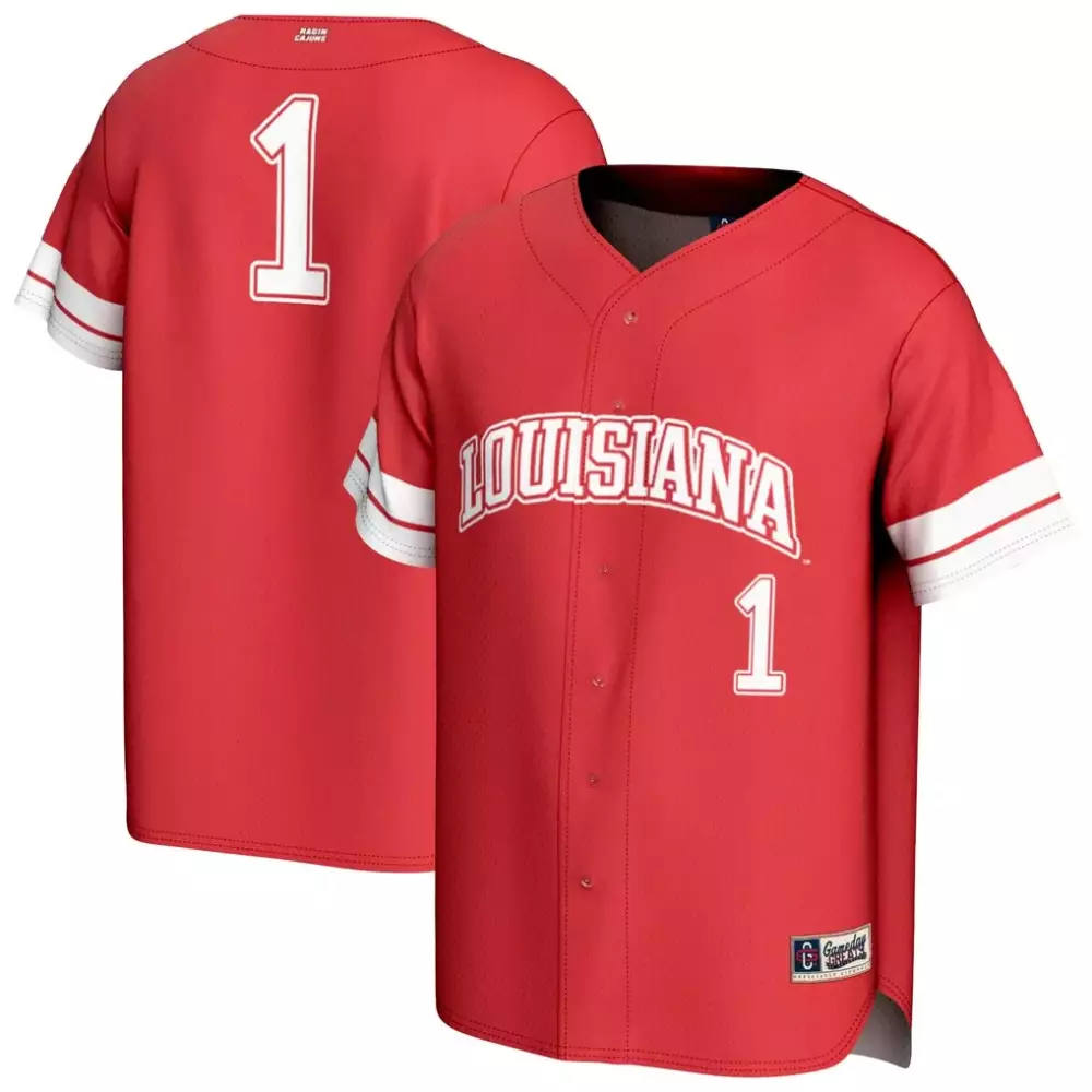 Custom Louisiana 1 Jersey Red White Gameday Fashion