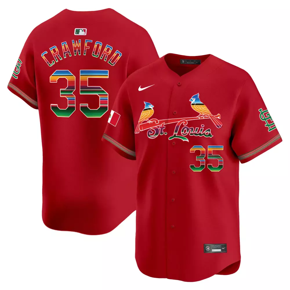 Brandon Crawford 35 Jersey Red City Connect St. Louis Cardinals Mexico Flag Men Alternate
