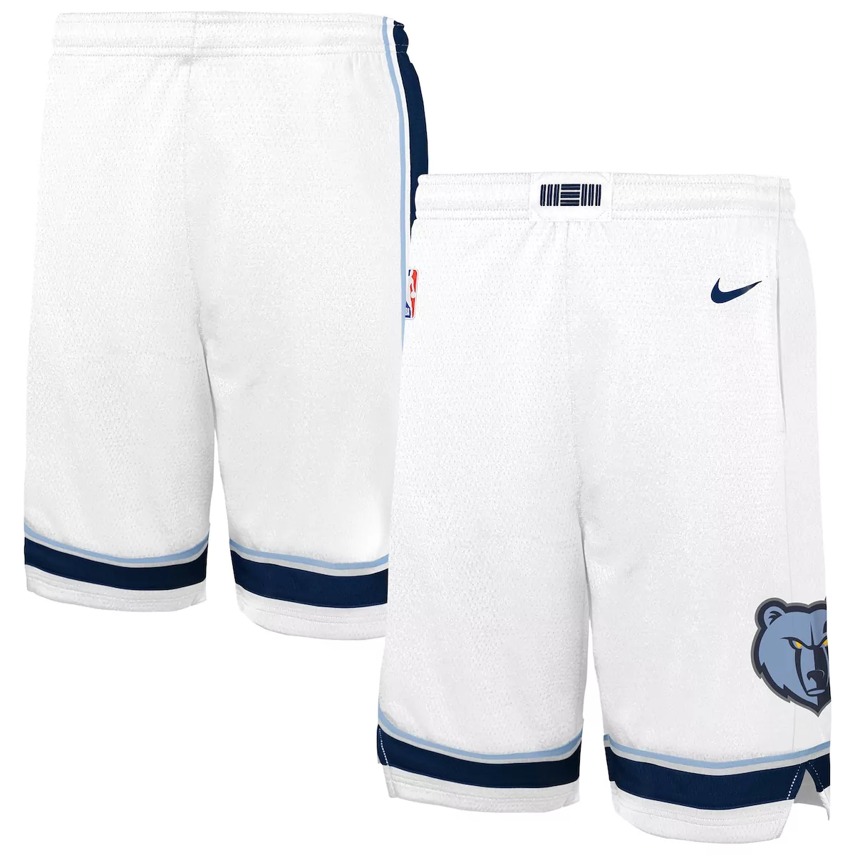 Custom Memphis Grizzlies Jersey White Men NBA Shorts Navy Blue Light