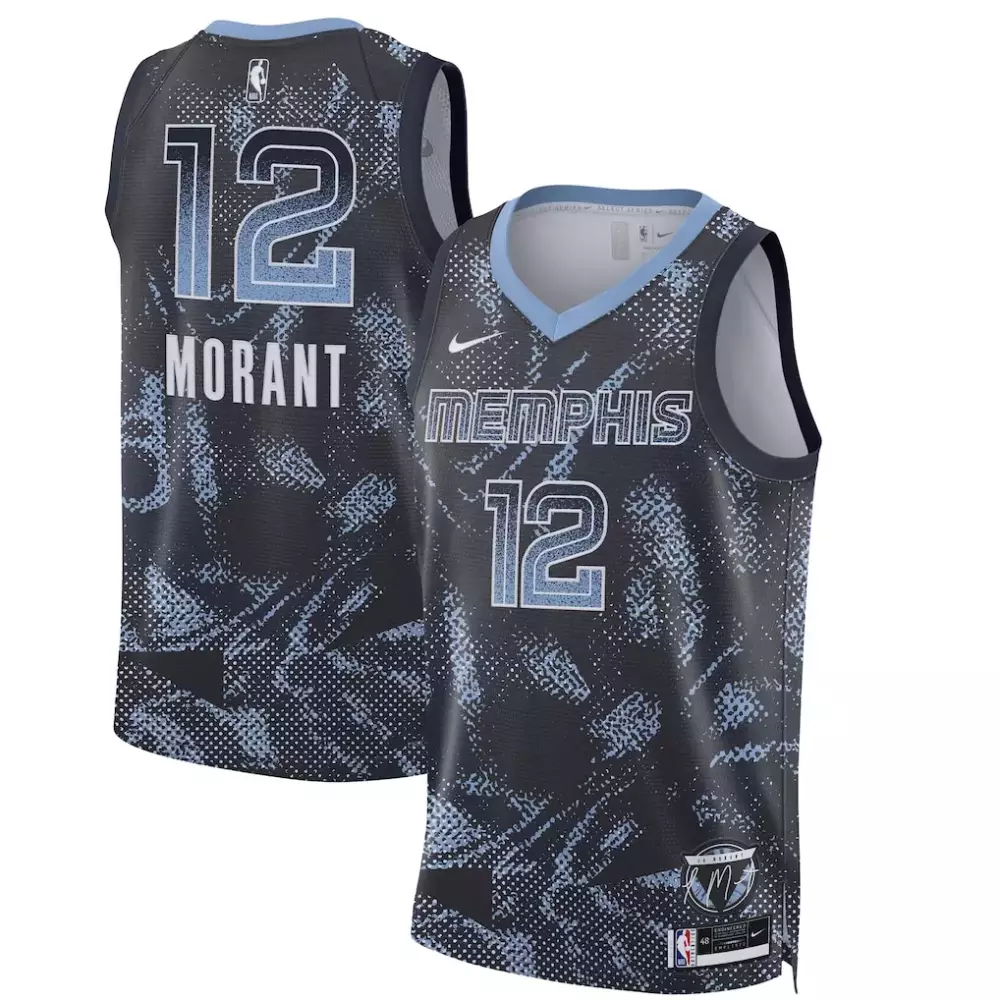 Ja Morant 12 Memphis Grizzlies Jersey Black City Edition Men Alternate Custom Design
