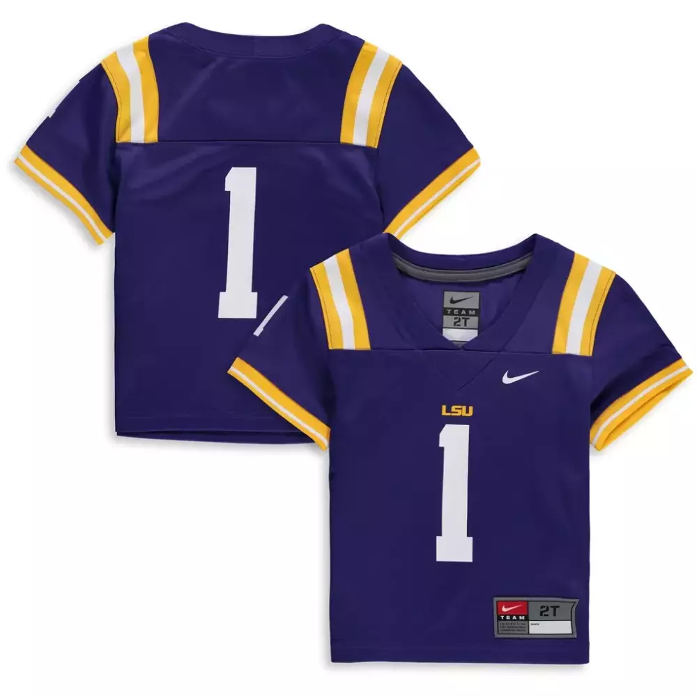 Lsu 1 Jersey Purple Kids Yellow White Replica