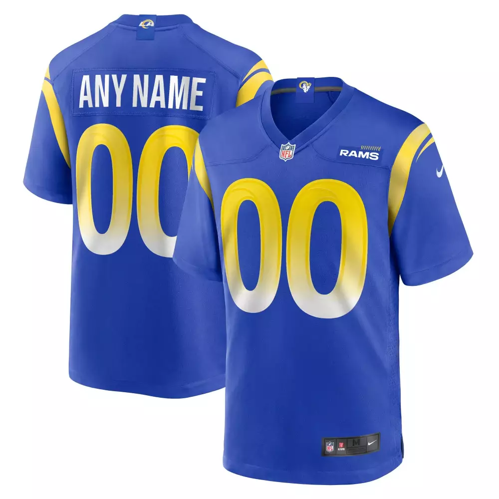 Rams Jersey Blue Standard Yellow White Custom Game All Stitched