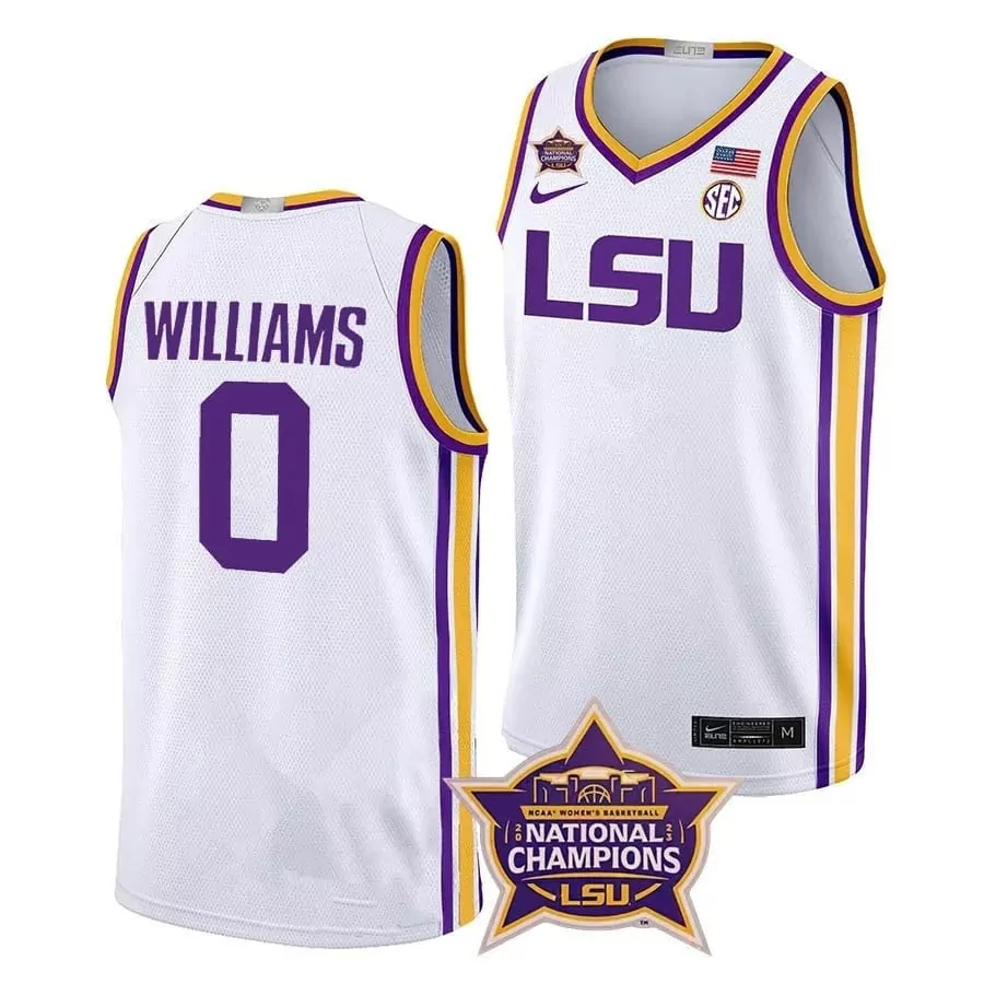 Ladazhia Williams Lsu Jersey White National Champions American Flag Women Purple
