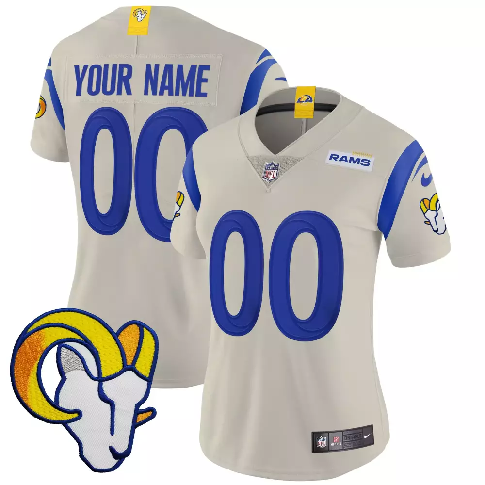 Custom Los Angeles Rams Jersey White Any Women Replica Blue Yellow All Stitched Vapor