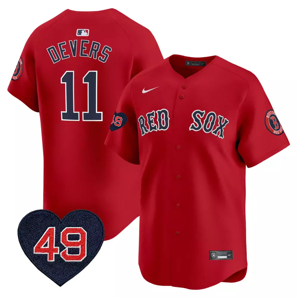 Rafael Devers 11 Boston Red Sox Jersey Heart-shaped Number 49 Men Navy Blue White