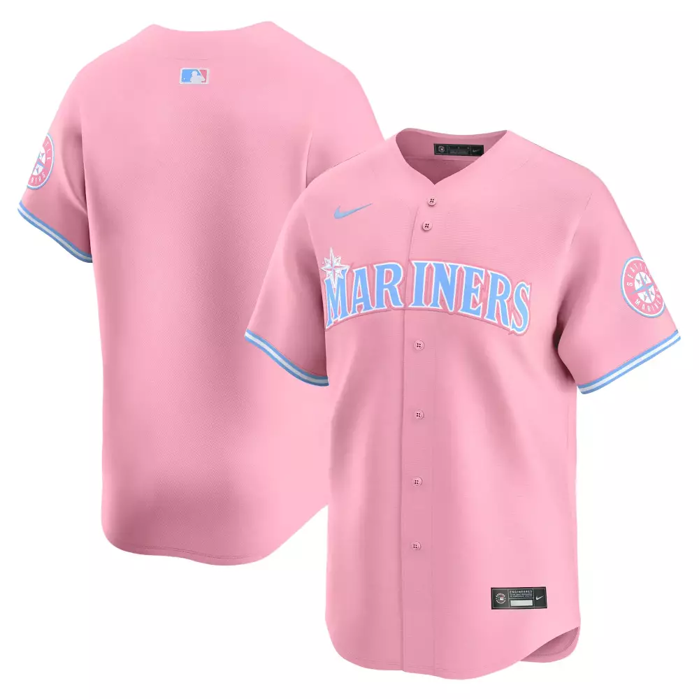 Mariners Seattle Jersey Pink Alternate Light Blue White Unisex Vapor Premier Limited