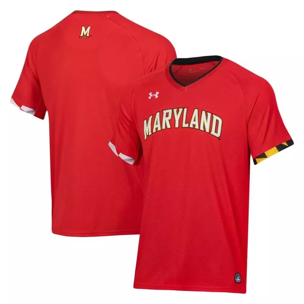 Custom Maryland Jersey Red T-shirt Black Gold White Yellow